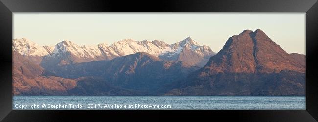 Elgol 3x1 Panorama Framed Print by Stephen Taylor