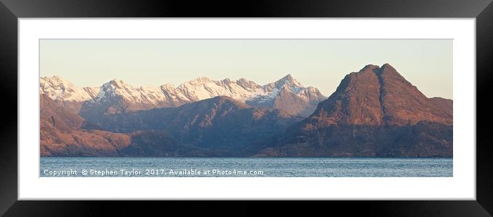 Elgol 3x1 Panorama Framed Mounted Print by Stephen Taylor