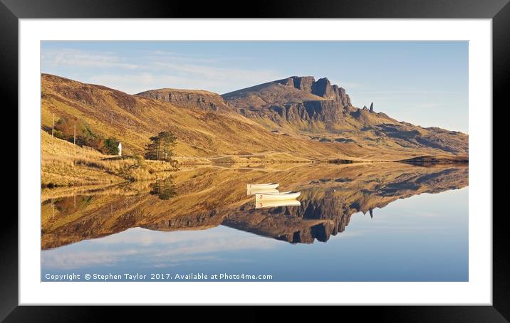 Golden Light hits the Old Man of Storr Framed Mounted Print by Stephen Taylor