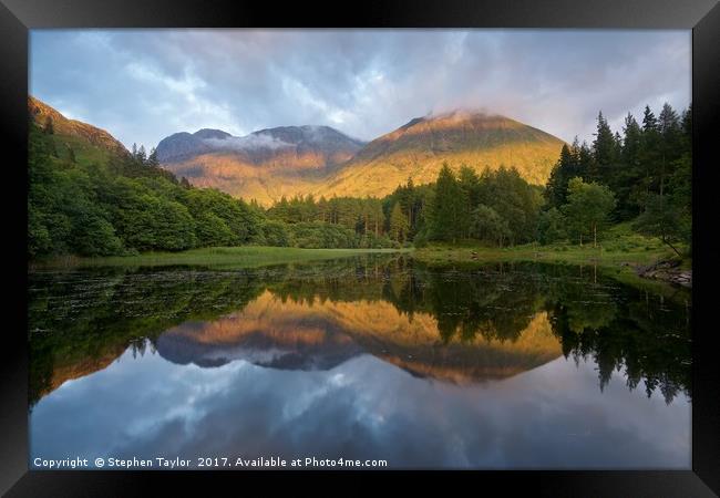 The Last of the summer Light in Glencoe Framed Print by Stephen Taylor
