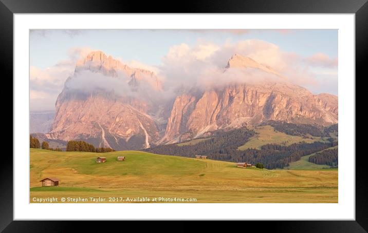 Alpe di Siusi Framed Mounted Print by Stephen Taylor