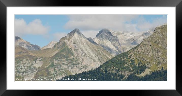 Ossau Valley Panorama Framed Mounted Print by Stephen Taylor