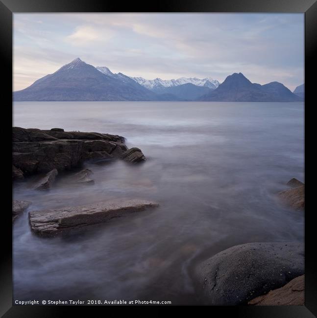 Sunset at Elgol Framed Print by Stephen Taylor