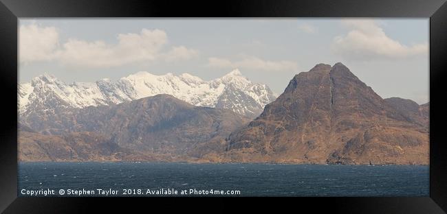 Sgurr Na Stri and the Cuillin Ridge Framed Print by Stephen Taylor