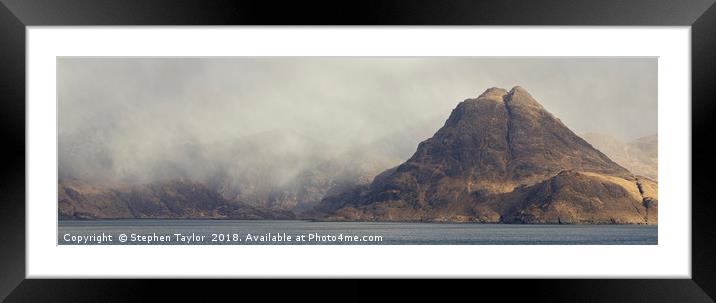 Elgol 16x5 Panorama Framed Mounted Print by Stephen Taylor