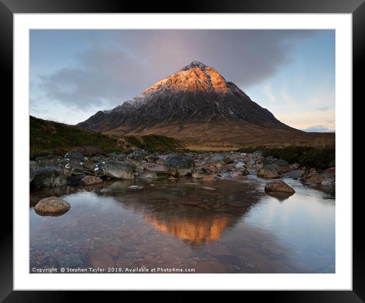 First Light in Glencoe Framed Mounted Print by Stephen Taylor