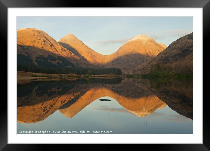 The last of the Light at Lochan Urr Framed Mounted Print by Stephen Taylor