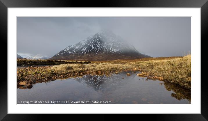 Buachaille Etive Mor Reflections Framed Mounted Print by Stephen Taylor