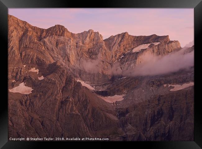 Pic de Marbore Alpen Glow Framed Print by Stephen Taylor