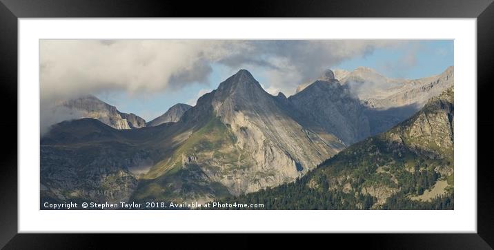 A Sunny afternoon in the Ossau Valley Framed Mounted Print by Stephen Taylor