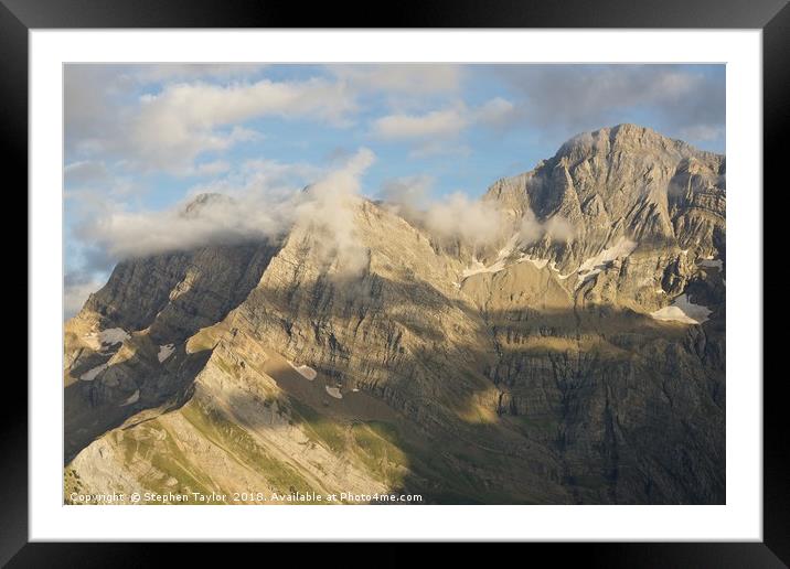 The peaks of Gavarnie Framed Mounted Print by Stephen Taylor