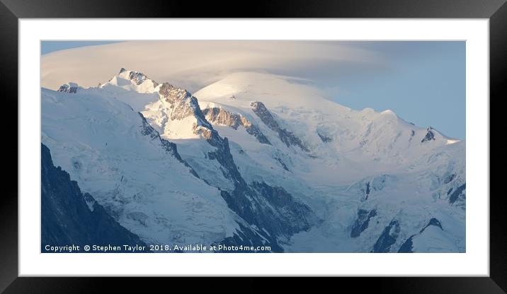 Mont Blanc Sunrise Framed Mounted Print by Stephen Taylor