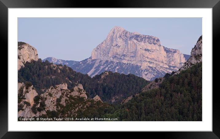 Dusk at Pena Montanesa Framed Mounted Print by Stephen Taylor