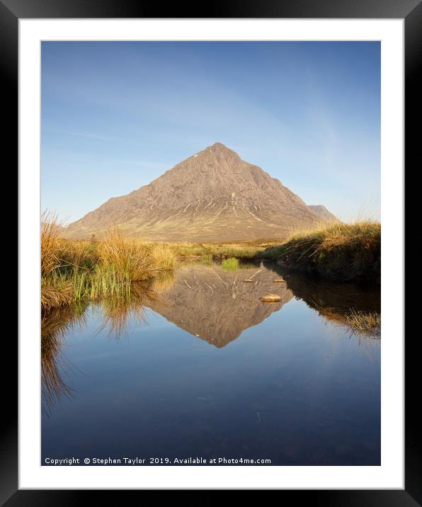 The Buachaille Reflected Framed Mounted Print by Stephen Taylor