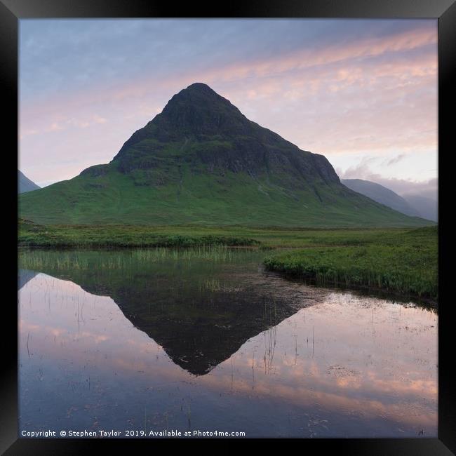 Buachaille Etive Beag Sunset Framed Print by Stephen Taylor