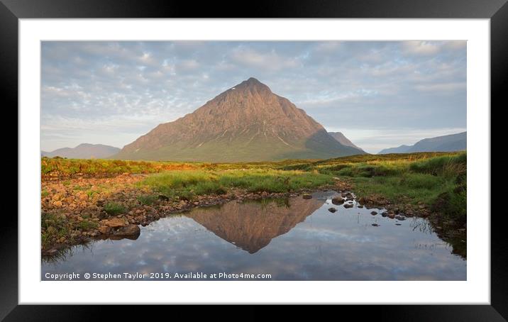 Summers sunrise in Glencoe Framed Mounted Print by Stephen Taylor