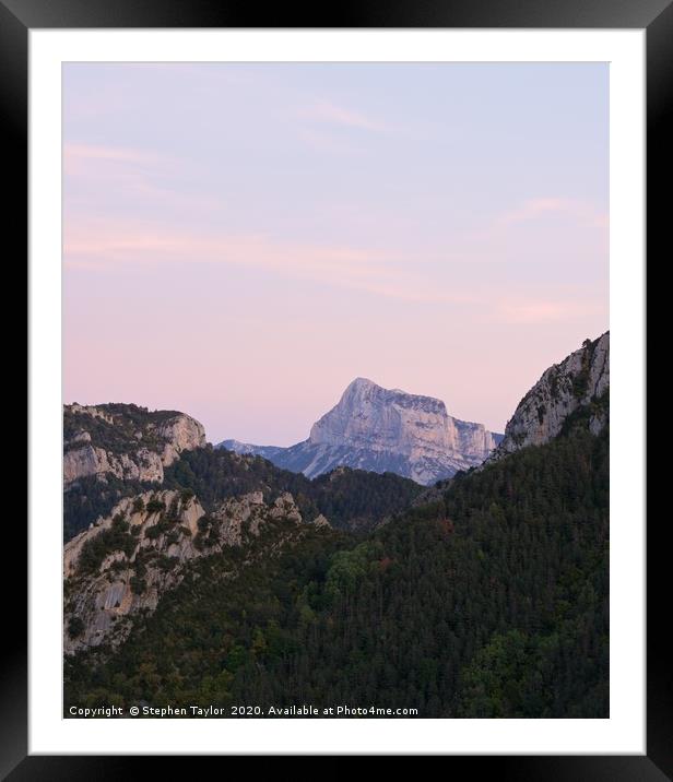 Sunset over Pena Montanesa Framed Mounted Print by Stephen Taylor