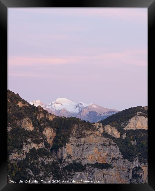Twilight in the Pyrenees Framed Print by Stephen Taylor
