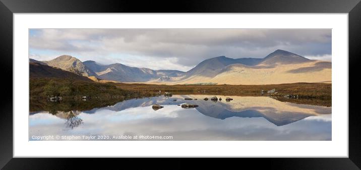 Rannoch Moor panorama Framed Mounted Print by Stephen Taylor