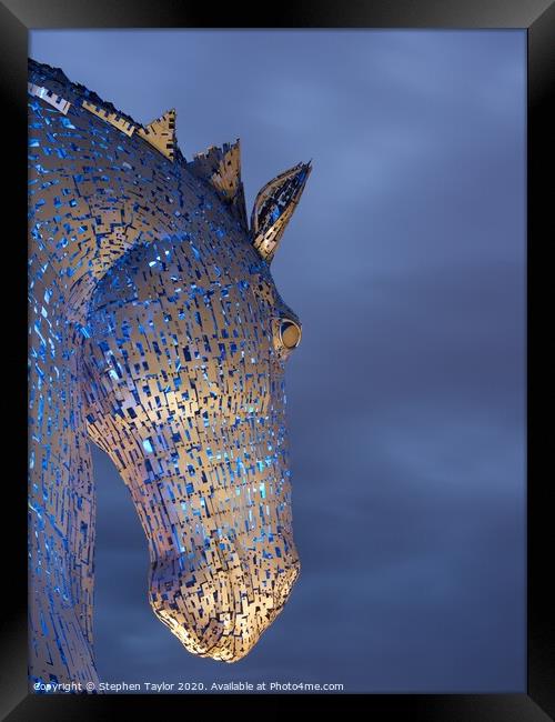 The Kelpies at dawn Framed Print by Stephen Taylor