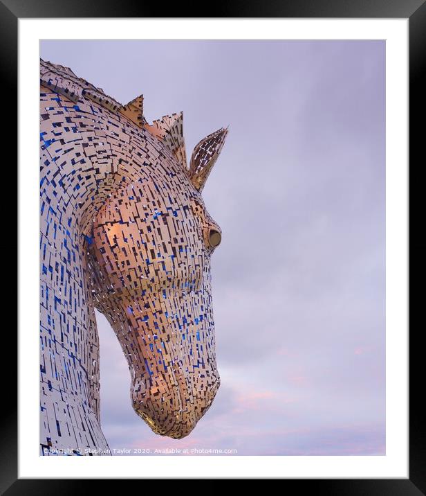 Kelpies at sunset Framed Mounted Print by Stephen Taylor