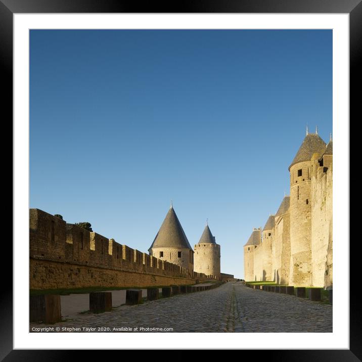 Carcassonne Framed Mounted Print by Stephen Taylor