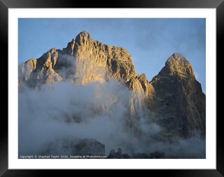 Pic du Midi D'Ossau Framed Mounted Print by Stephen Taylor