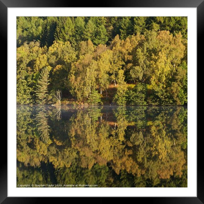 Autumn colours on the River Tummel Framed Mounted Print by Stephen Taylor