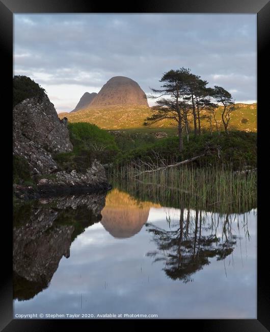 Loch Druim Suardalain Sunset Framed Print by Stephen Taylor