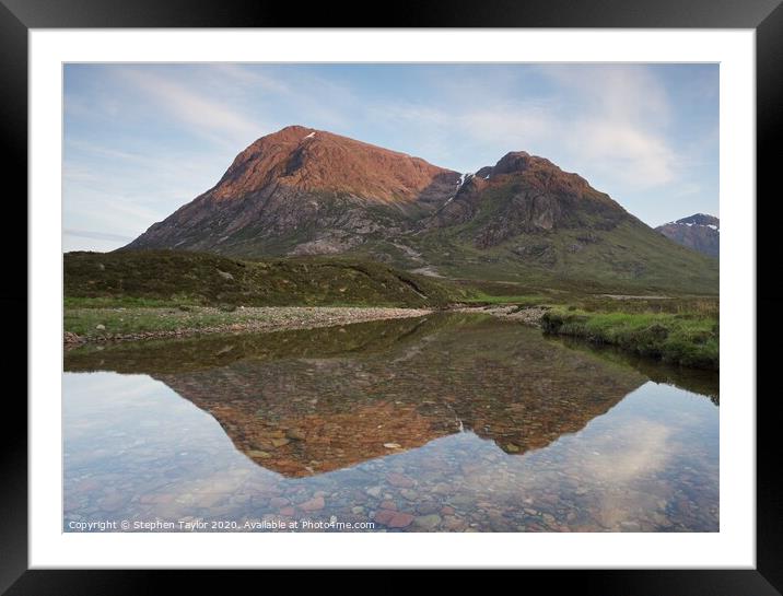 Buachaille at sunset Framed Mounted Print by Stephen Taylor