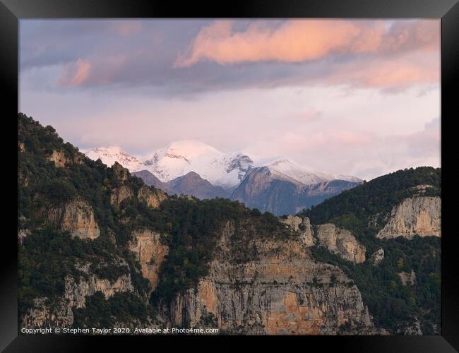 Sunset in the Anisclo Canyon Framed Print by Stephen Taylor