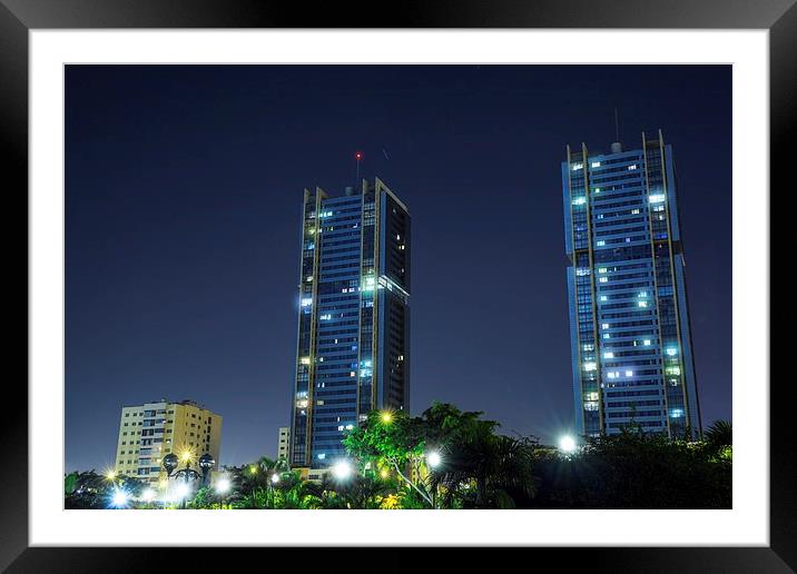 Twin towers Framed Mounted Print by Jose Luis Mendez Fernandez