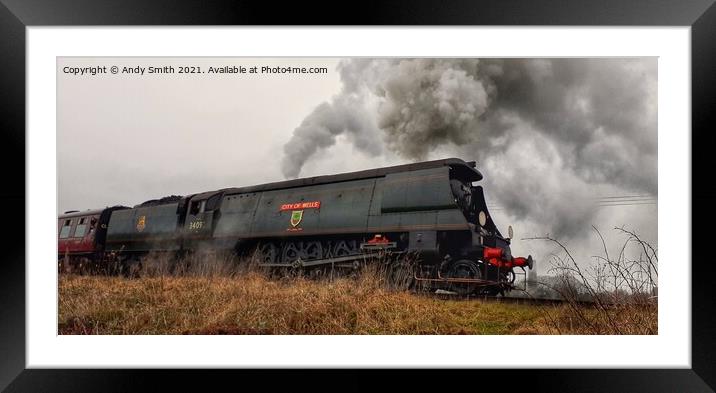 Majestic Steam Engine at Burrs Country Park Framed Mounted Print by Andy Smith