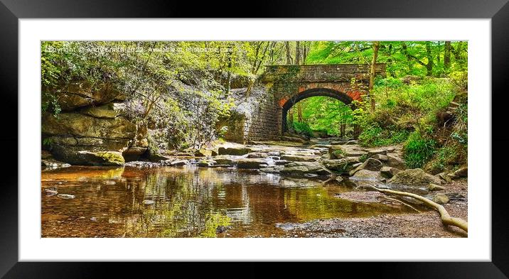 The Majestic Bridge Over Falling Foss Framed Mounted Print by Andy Smith