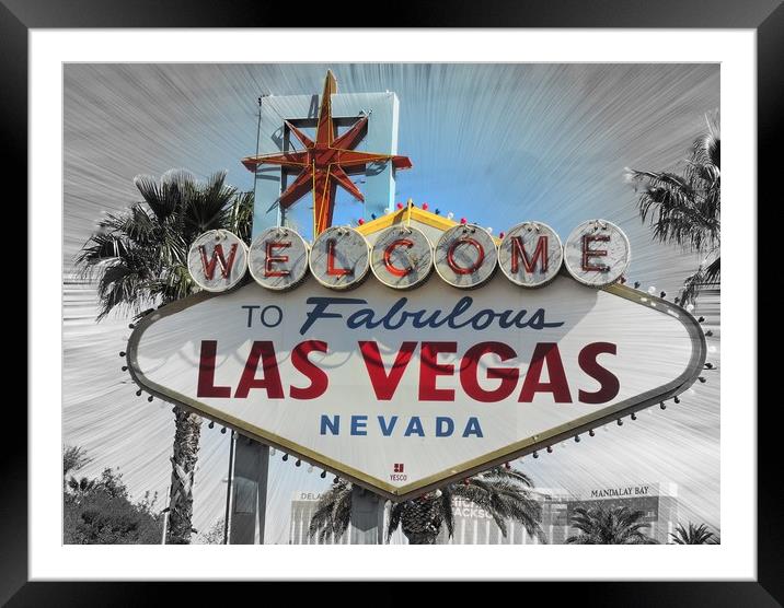           Welcome To Las Vegas Framed Mounted Print by Andy Smith