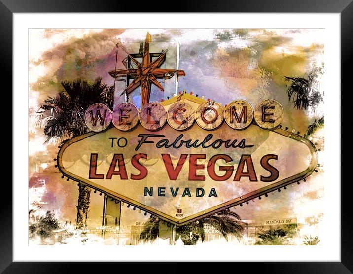           Welcome to Las Vegas Framed Mounted Print by Andy Smith