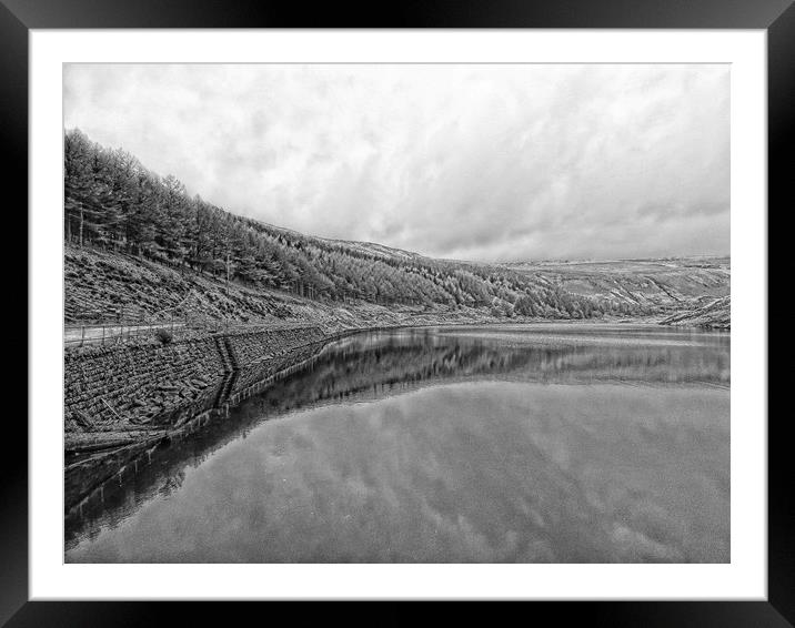 Yeoman Hey Reservoir Saddlworth Framed Mounted Print by Andy Smith