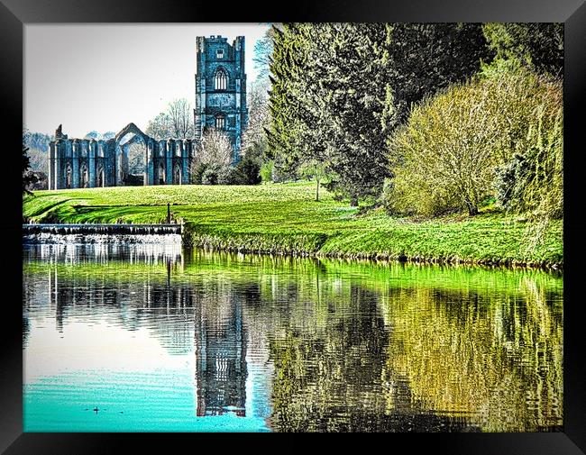 Fountains Abbey near Ripon North Yorkshire Framed Print by Andy Smith