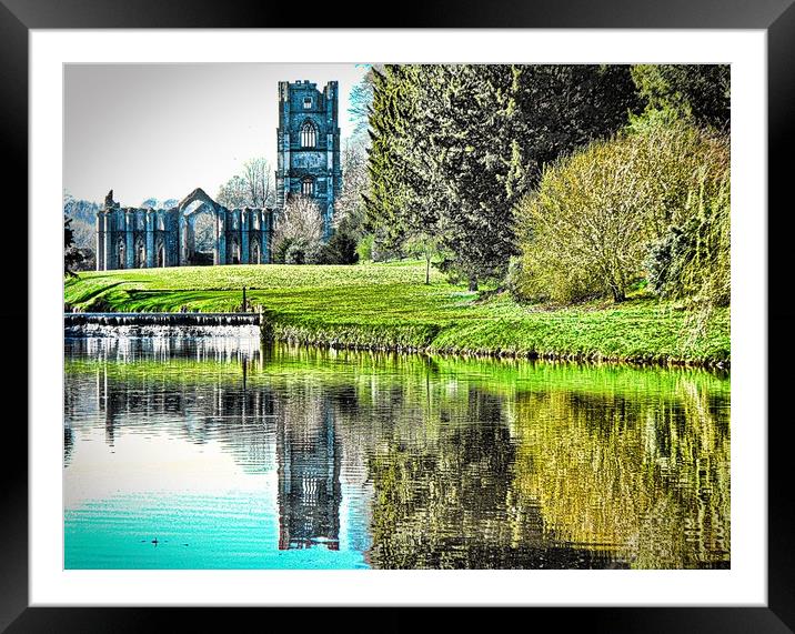 Fountains Abbey near Ripon North Yorkshire Framed Mounted Print by Andy Smith