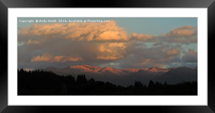 Sunset over the Nevis Range           Framed Mounted Print by Andy Smith