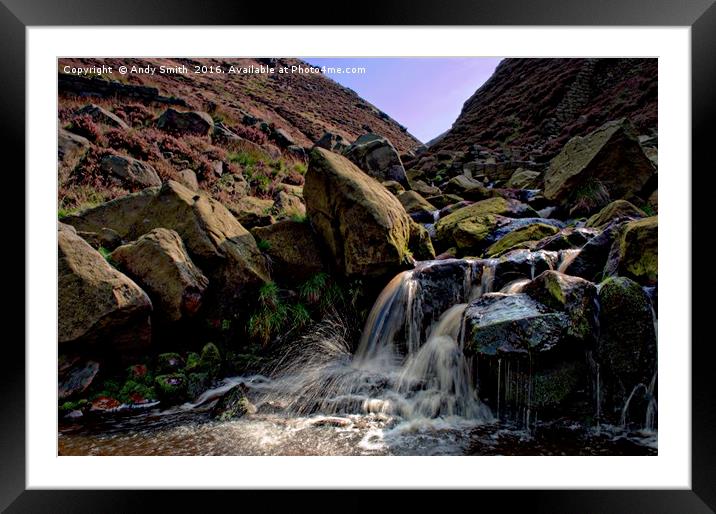 Greenfield Brook Framed Mounted Print by Andy Smith