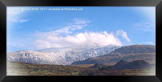 Snowdonia in the snow Framed Print by Andy Smith