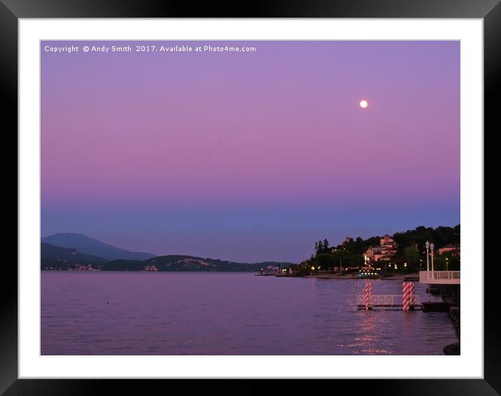 Lake Maggiore Sunset           Framed Mounted Print by Andy Smith