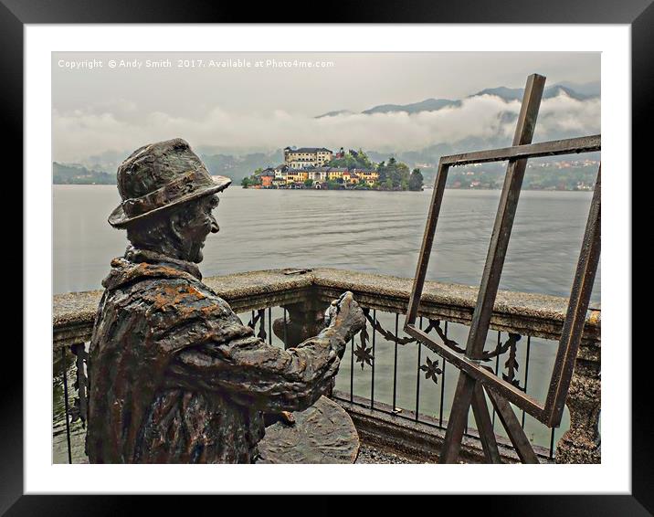  Isola di San Giulio from Orta San Giulio          Framed Mounted Print by Andy Smith