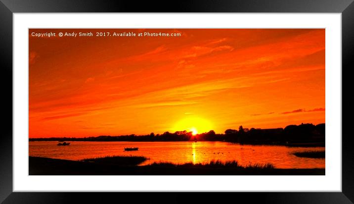 Stunning Dorset Sunset at Mudeford Quay Framed Mounted Print by Andy Smith