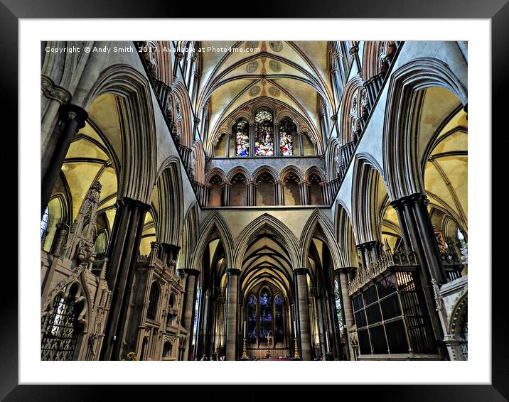 salisbury cathedral           Framed Mounted Print by Andy Smith