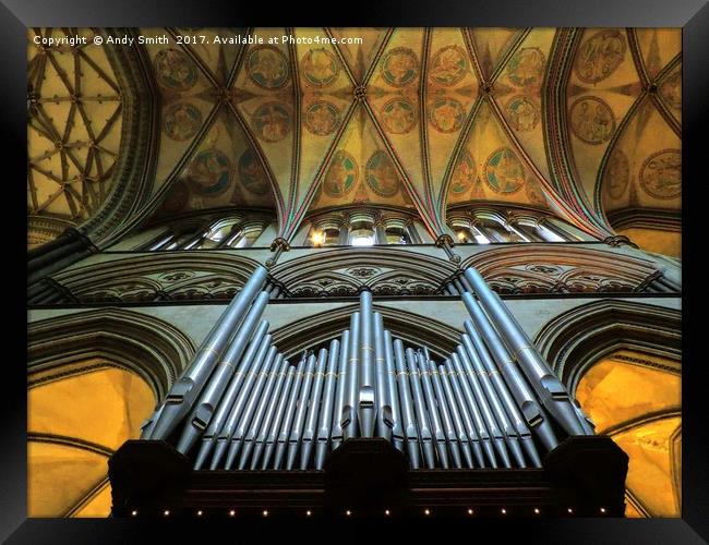 salisbury cathedral organ pipes           Framed Print by Andy Smith