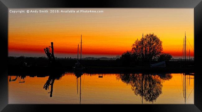 Thurne Sunset Norfolk Broads           Framed Print by Andy Smith