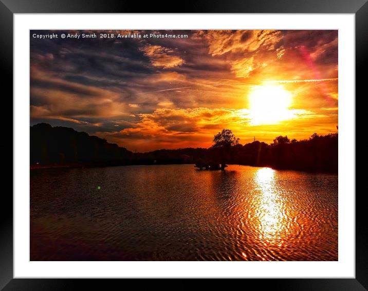 Radiant Sunset over Etherow Park Framed Mounted Print by Andy Smith
