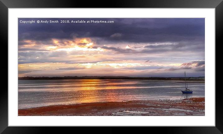Golden Sunsets on Ravenglass Estuary Framed Mounted Print by Andy Smith